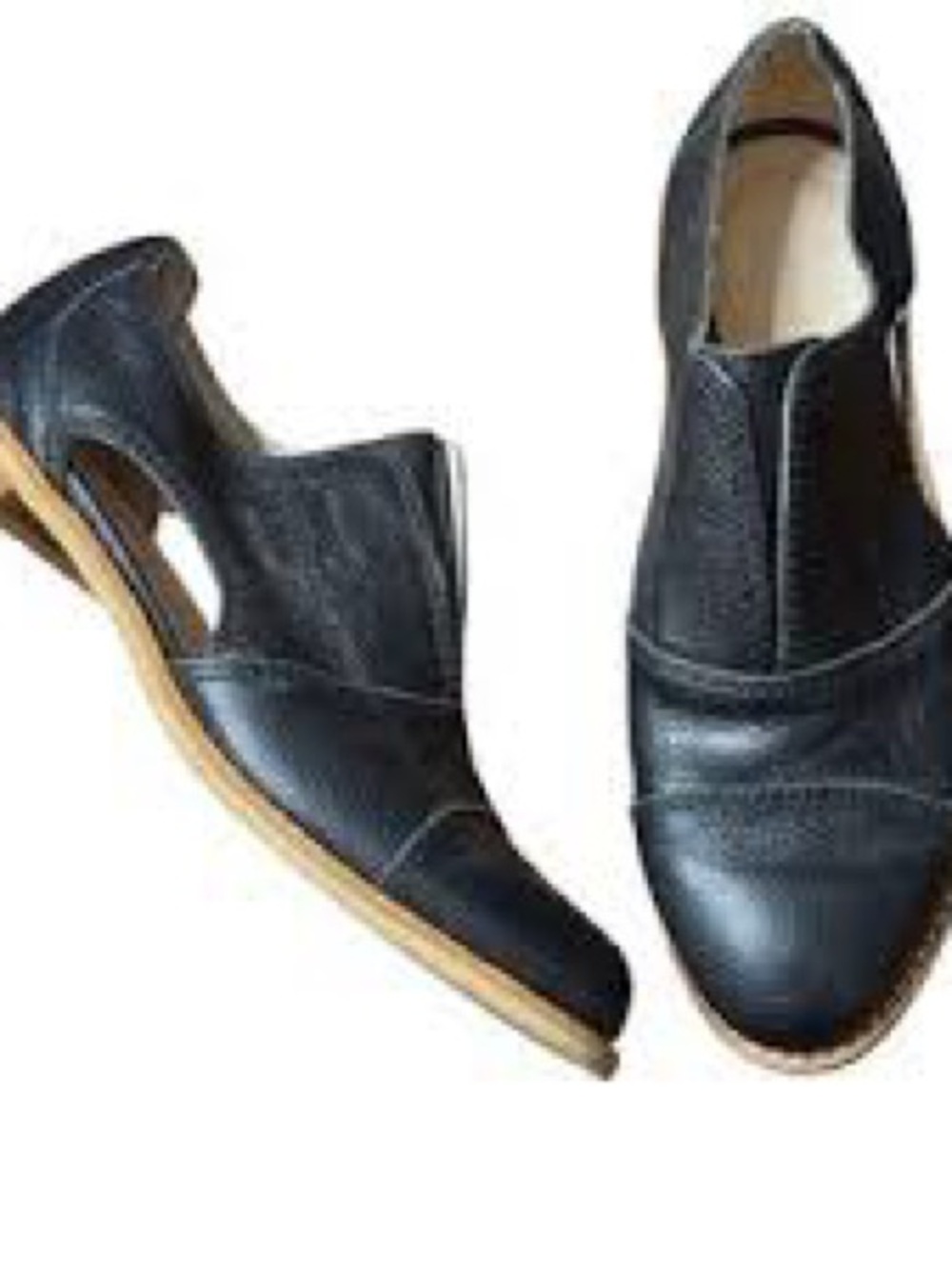 Classic Black Leather Slip-On Flats